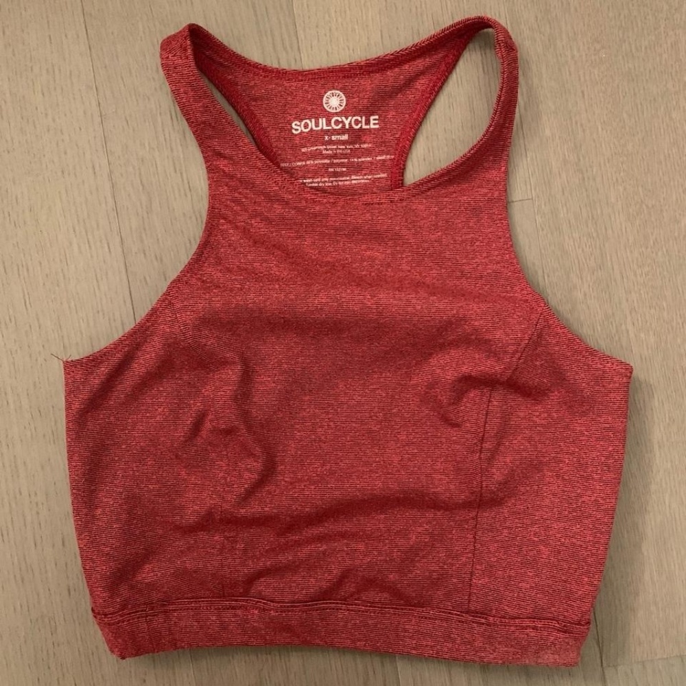 SoulCycle High Neck Open Back Sports Bra